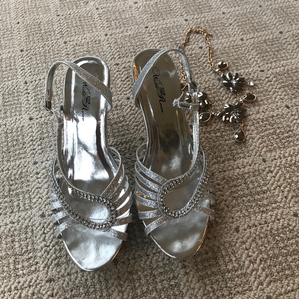 Silver Rhinestone Heels